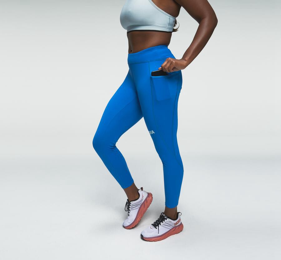 Hoka One One Pants Womens Blue - Performance Crop Tight - 10453LIDV